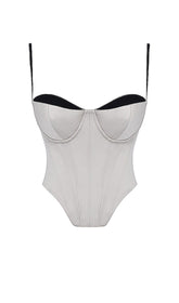 BEIGE SATIN UNDERWIRED CORSET